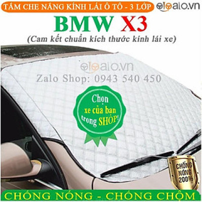 Tấm che chắn nắng kính lái dành cho ô tô BMW X3 CAO CẤP 3 Lớp Chắn Nắng Cản Nhiệt 