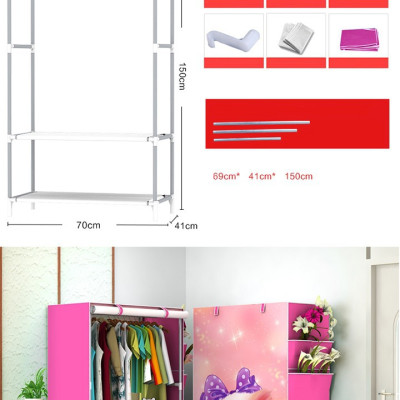 Tủ Vải 3D 1 Buồng 2 Ngăn, Tủ Quần Áo Họa Tiết Đẹp Mắt - Đa Dạng - Phong Cách, Tủ Vải Cao Cấp - Khung Sắt Chắc Chắn - Chống Gỉ