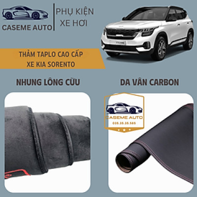 [KIA SORENTO] Thảm Taplo 3 Lớp Dành Cho Xe KIA SORENTO, Nhung Lông Cừu Và Da Vân Carbon Cao Cấp - Hàng Chính Hãng