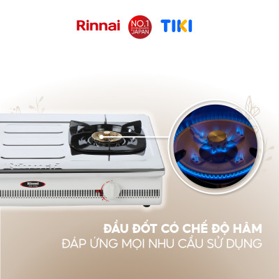Bếp gas dương Rinnai RV-770(S1) mặt bếp inox và kiềng bếp men - Hàng chính hãng.