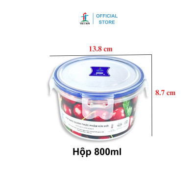 Hộp Nhựa Việt Son Lock Kín Hơi (Bộ 8 Hộp) Đựng Thực Phẩm