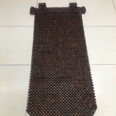 Đệm Khoác Ghế Ô Tô Cao Cấp Hạt Gỗ Trắc 1,2cm hạt chọn kỹ đan thợ thủ công (hình thật ) - Lót ghế gỗ , Nệm ghế khoác vai ô tô mùa hè 