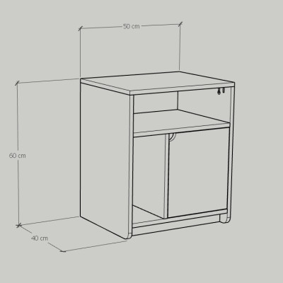 [Happy Home Furniture] CIRCLE, Táp đầu giường 3 ngăn, 50cm x 40cm x 60cm ( DxRxC), TCM_067