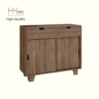 HAPPY FURNITURE , ALVA - Tủ lưu trữ 2 cửa lùa 2 ngăn kéo, TCL_040 , 100cm x 40cm x 86cm DxRxC