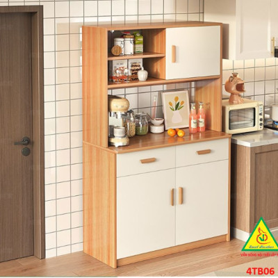 Tủ bếp gia đình gỗ MDF phong cách hiện đại 4TB06 - Nội thất lắp ráp Viendong Adv