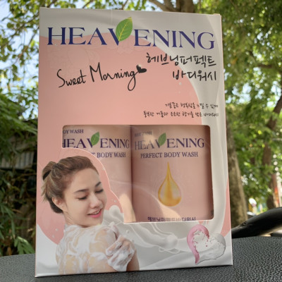 Combo 1 sữa tắm dưỡng ẩm, làm trắng da 750ml + 1 dầu gội dưỡng chất suôn mượt 750ml Heavening - nhập khẩu Hàn Quốc