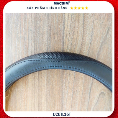 Bọc vô lăng cao cấp Macsim dành cho Vinfast E34, VF3, VF5, VF8, VF9 mã DCUT L16T-2 chất liệu da thật - Khâu tay 100%