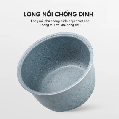 Nồi cơm điện Lebenlang LBL1936 dung tích 1800ml, công suất 700W, thiết kế đơn giản, bảo hành 2 năm - hàng chính hãng