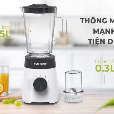 Máy xay sinh tố SUNHOUSE SHD5114 công suất 450W siêu khỏe xay được đá viên - Hàng chính hãng