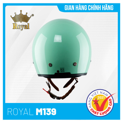 Nón bảo hiểm Royal M139 Kính Âm Trơn Sành Điệu, Trẻ Trung, Thời Thượng - Xanh Ngọc Bóng - Size XL