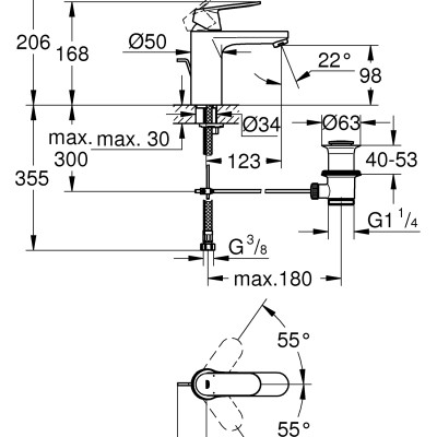 Vòi Chậu GROHE EUROSMART COSMOPOLITAN Size M - 23325000
