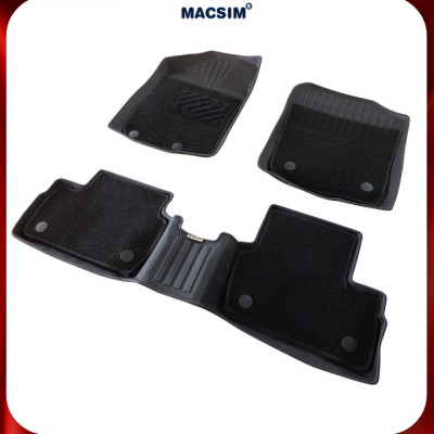 Thảm lót sàn ô tô 2 lớp cao cấp dành cho xe Toyota Raize 2022-nay (sd) nhãn hiệu Macsim chất liệu TPE màu đen