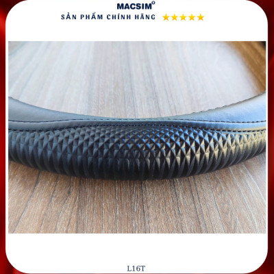 Bọc vô lăng cao cấp Macsim mã L16T-2 chất liệu da thật lõi cao su non - Khâu tay 100% phù hợp các loại xe