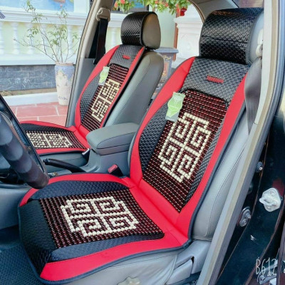 Lót Ghế Ô Tô Hạt Gỗ Massage, Chống Nóng hoạ tiết hoa văn bắt mắt, sang trọng