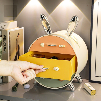 Kệ Đựng Mỹ Phẩm Kệ Đựng Đồ Trang Điểm Đựng Đồ Cá Nhân 3 Ngăn Hình Tai Thỏ Đa Năng Tiện Lợi Để Bàn