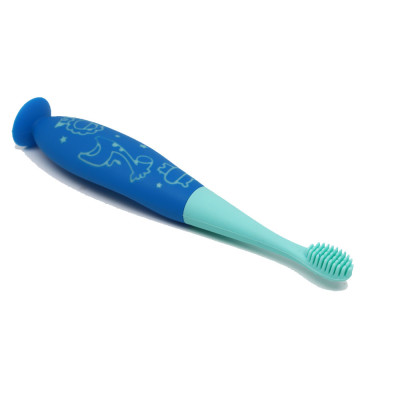 Bàn chải đánh răng silicon cho bé Marcus & Marcus, từ 2 tuổi - Xanh