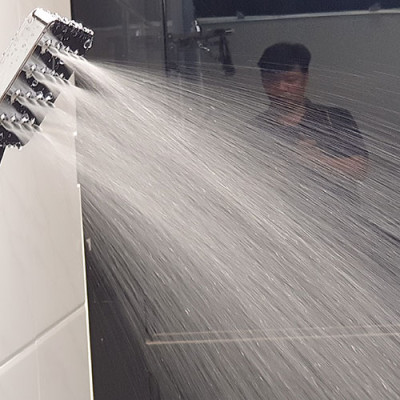 Bộ đài sen, tay sen vuông nhựa ABS mạ Chrome cao cấp Eurolife EL-DSV 02 (Trắng bạc)