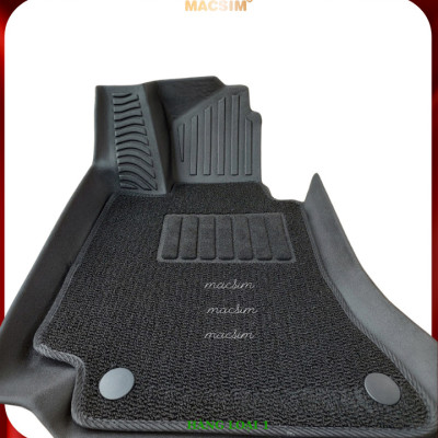 Thảm lót sàn ô tô 2 lớp cao cấp dành cho xe Mercedes C 2013 - 2021 (sd) nhãn hiệu Macsim chất liệu TPE màu đen
