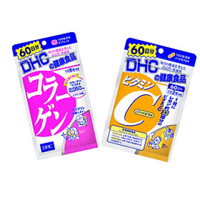 Combo TPBVSK DHC COLLAGEN (NEW) + VITAMIN C HARD CAPSULE (Combo Viên uống DHC Làm Đẹp da - Collagen & Vitamin C)