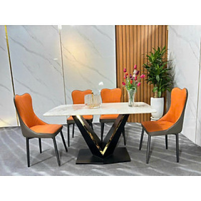 Bộ bàn ăn mặt đá nhập khẩu sang trọng, hiện đại CTL08 Juno Sofa nhiều lựa chọn 