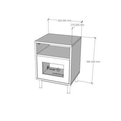 [Happy Home Furniture] ROTAN, Táp đầu giường 1 cửa mở - chân sắt , 42cm x 37cm x 58cm ( DxRxC), TCM_135