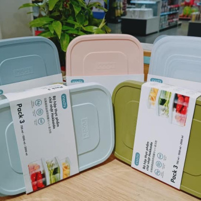 Bộ 6 hộp đựng thực phẩm chữ nhật Inochi Hokkaido (500-750-1000-1500-2000-2500ml)