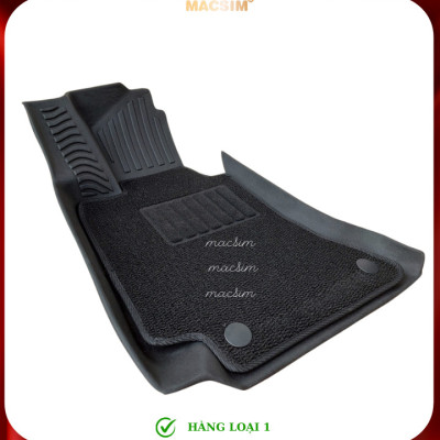 Thảm lót sàn ô tô 2 lớp cao cấp dành cho xe Mercedes C 2013 - 2021 (sd) nhãn hiệu Macsim chất liệu TPE màu đen