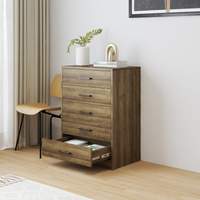 HAPPY FURNITURE , HEINEE - Tủ lưu trữ 5 ngăn kéo, THK_233 , 60cm x 40cm x 84cm DxRxC, sản phẩm phổ thông