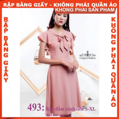 Rập giấy A0 đầm nữ mã 493 (BẢN VẼ)