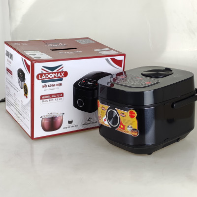 Nồi cơm điện tử Ladomax 7218 - Dung tích 1.8L, 700W - Lòng niêu men chống dính cao cấp-hàng chính hãng