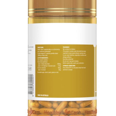 Sữa Ong chúa Healthy Care Royal Jelly Úc Hỗ trợ đẹp da, làm chậm quá trình lão hóa, giảm nám, tàn nhanh, tăng sức khỏe tổng thể - OZ Slim Store