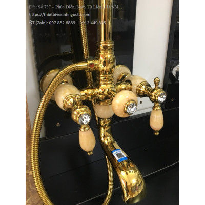 Sen cây mạ vàng đính đá ngọc GS8762