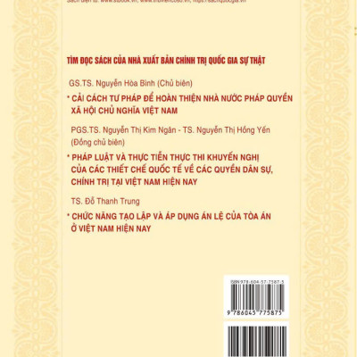 ÁN LỆ VIỆT NAM (Sách chuyên khảo) (Xuất bản lần thứ hai) – Nguyễn Hoà Bình – NXB Chính trị quốc gia sự thật