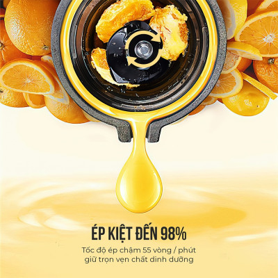Máy ép chậm trái cây ELMICH EDA-0860, Hàng chính hãng, Ống ép được quả lớn, Xay ép êm ái - JoyMall