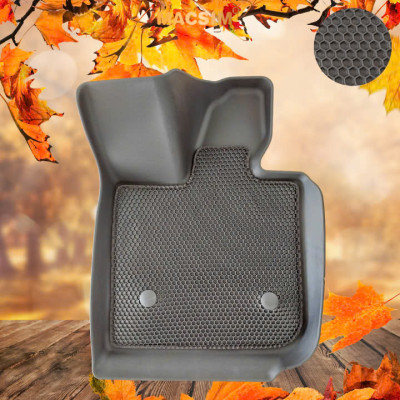 Thảm 2 lớp dạng lưới lục giác Vinfast VF7 (đen) 3 - bề mặt cao su siêu sạch - Macsim