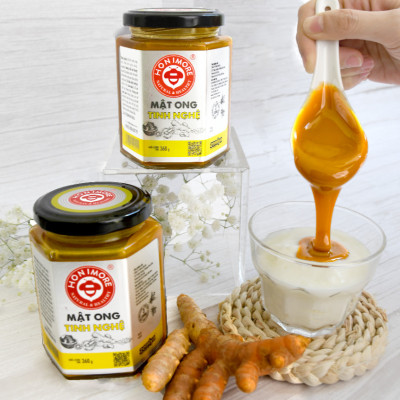 Combo 3 hũ Mật ong rừng tinh nghệ Honimore 360g  - giúp hỗ trợ cải thiện dạ dày