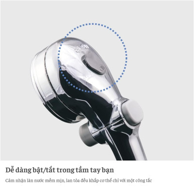 Vòi sen tắm mạ có nút dừng kết hợp công nghệ trộn khí Air Beat Pita Takagi JSB025MN