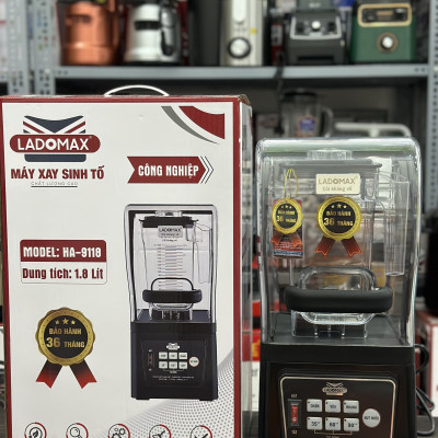 Máy xay sinh tố CÔNG NGHIỆP-CHỐNG ỒN Ladomax 2680W, moto đồng, 2 chế độ an toàn, có hẹn giờ-Hàng chính hãng