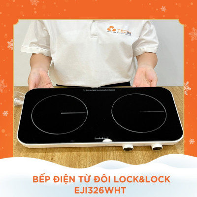 Bếp Điện Từ Đôi LocknLock EJI326WHT - Nhỏ Gọn, Mặt Kính, Khóa An Toàn, Hẹn Giờ - Hàng chính hãng