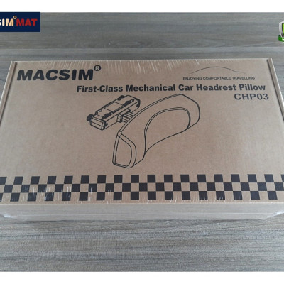 Gối tựa đầu ô tô cao cấp nhãn hiệu Macsim CHP03B màu đen, nâu, be (không gồm giá cài điện thoại)
