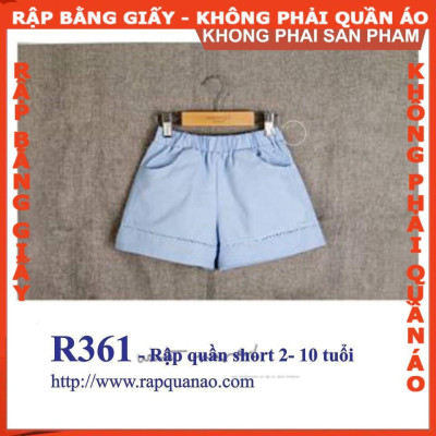 Rập giấy A0 quần bé gái mã R361 (BẢN VẼ)