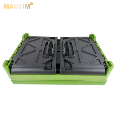 Hộp đựng đồ xếp gọn 2 ngăn 50L kích thước 50cm x 34cm x 31cm - hộp đựng đồ trong cốp ô tô nhãn hiệu Macsim chất liệu PP cao cấp màu đen pha xanh lá