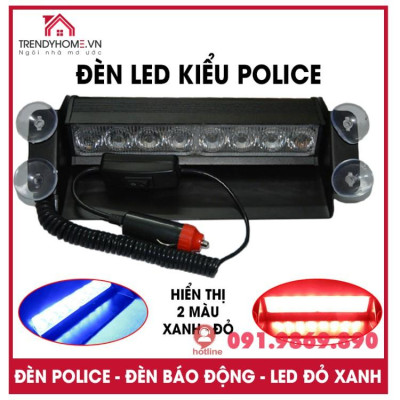 Đèn chớp xanh đỏ, báo khẩn cấp cho xe hơi, đèn led nháy báo động phiên bản cao cấp vỏ kim loại chất lượng cao tẩu 12V