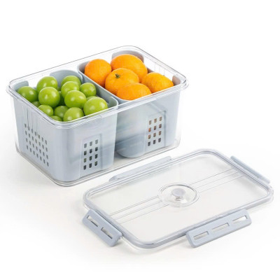 Hộp thực phẩm chữ nhật 2 ngăn Hokori 6570 - Hàng chính hãng nhựa Việt Nhật