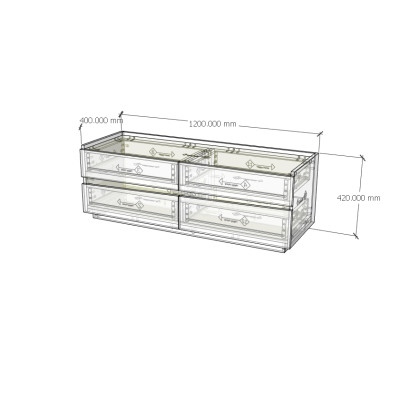 [Happy Home Furniture] VIGGO, Tủ đựng đồ 4 ngăn kéo, 120cm x 40cm x 42cm ( DxRxC), THK_161