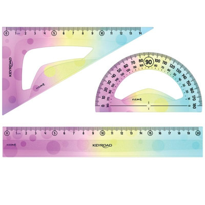Bộ 3 Thước Học Sinh - Keyroad KR972402 (Mẫu Màu Giao Ngẫu Nhiên)