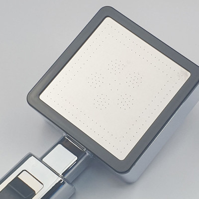 Bộ tay dây sen siêu tăng áp vuông Eurolife EL-113SH (Trắng bạc)