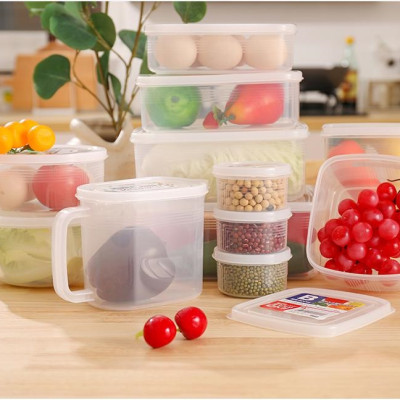 Hộp thực phẩm có tay cầm Nakaya 1000ml,  nắp bằng nhựa PE mềm dẻo, khả năng chịu được nhiệt từ -20~ 70°C- nội địa Nhật Bản