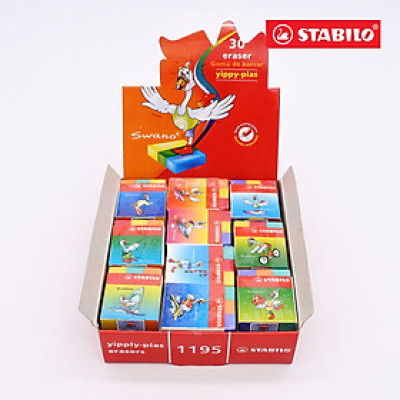 Hộp gôm STABILO Yippy-plas/Trio 30 viên - Hộp 30 viên tam giác, đủ màu (ER199/30)