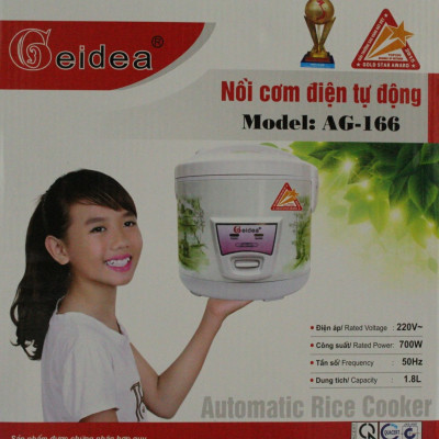Nồi Cơm Điện Nắp Gài Geidea 1,8 lít - Màu Ngẫu Nhiên - Chính Hãng